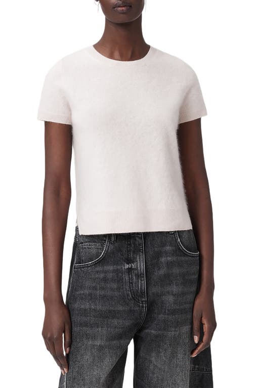 Allsaints Rebel Short Sleeve Cashmere Sweater In White
