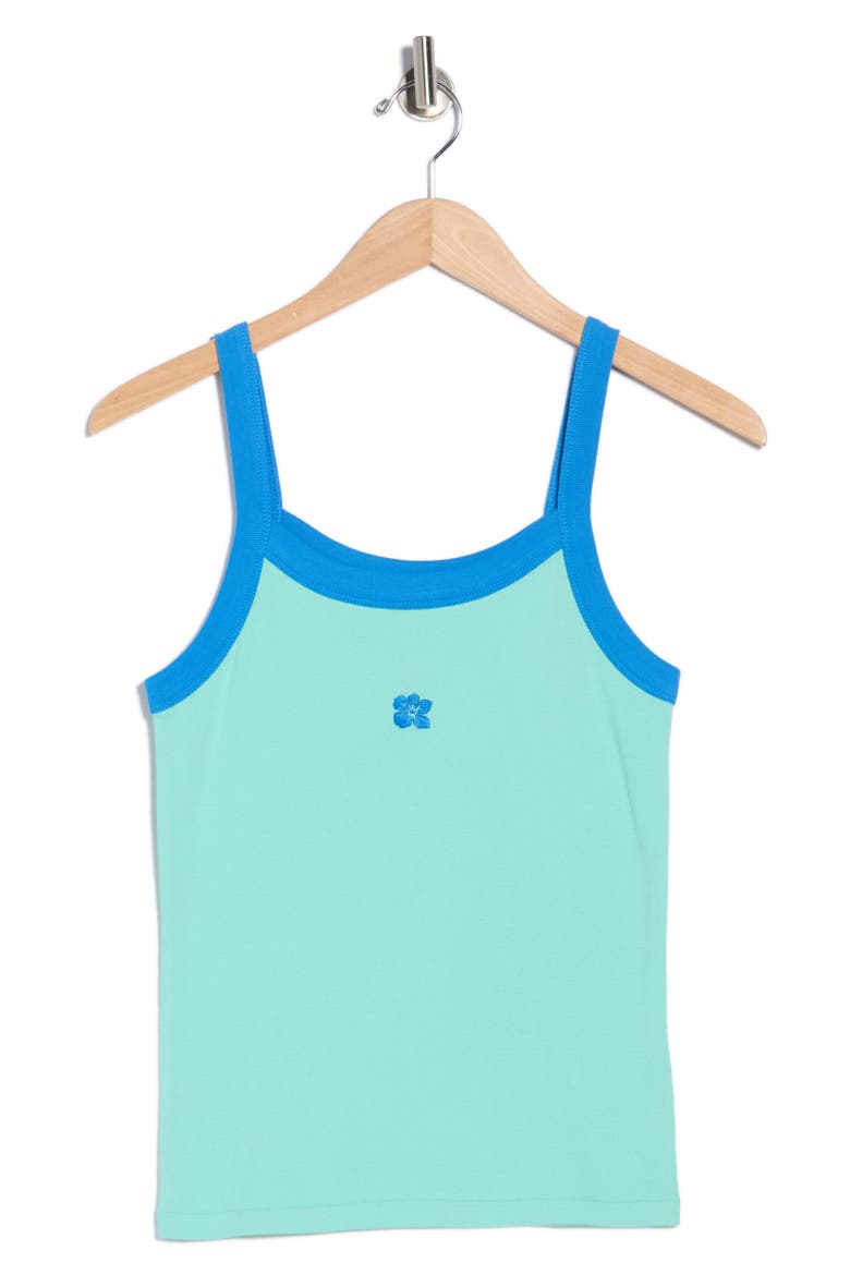 Tropic Paradise Cotton Tank, Main, color, TEAL