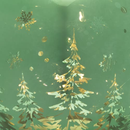 Northlight Led Lighted Pine Trees And Snowflakes Glass Globe Christmas Decoration In Green