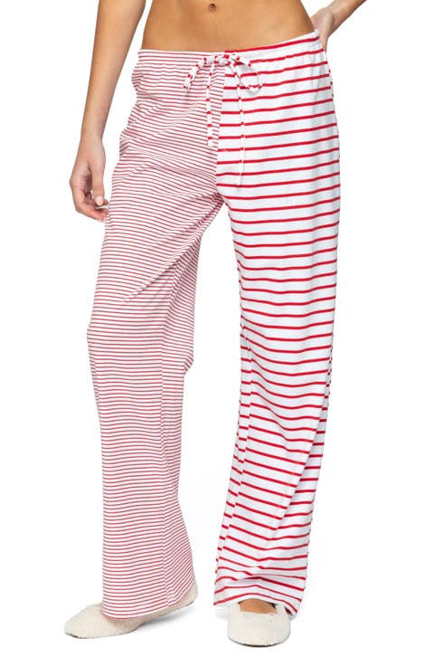 Laken Mixed Stripe Stretch Cotton Drawstring Pants