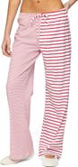 EDIKTED Laken Mixed Stripe Stretch Cotton Drawstring Pants