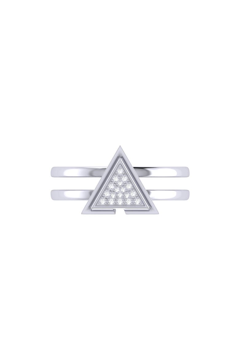 On Point Triangle Sterling Silver Diamond Ring, Alternate, color, Silver