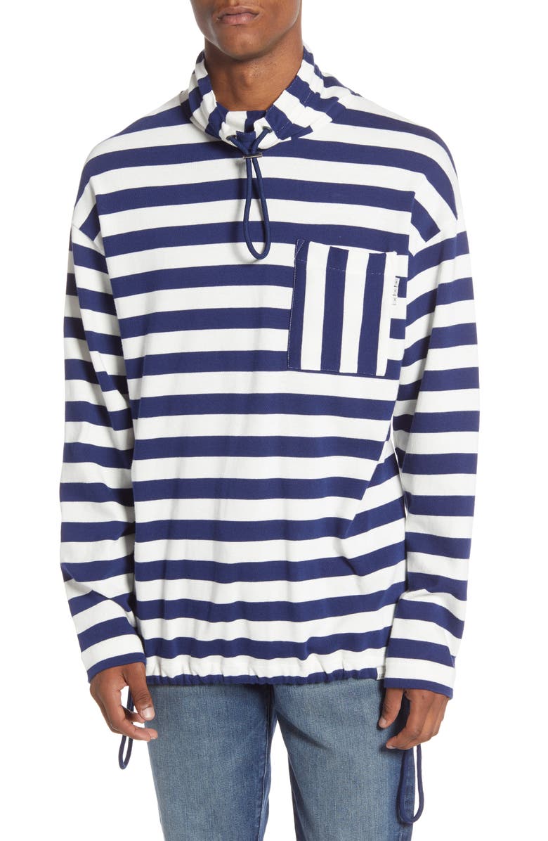 Scotch & Soda Stripe Funnel Neck Pullover, Main, color,