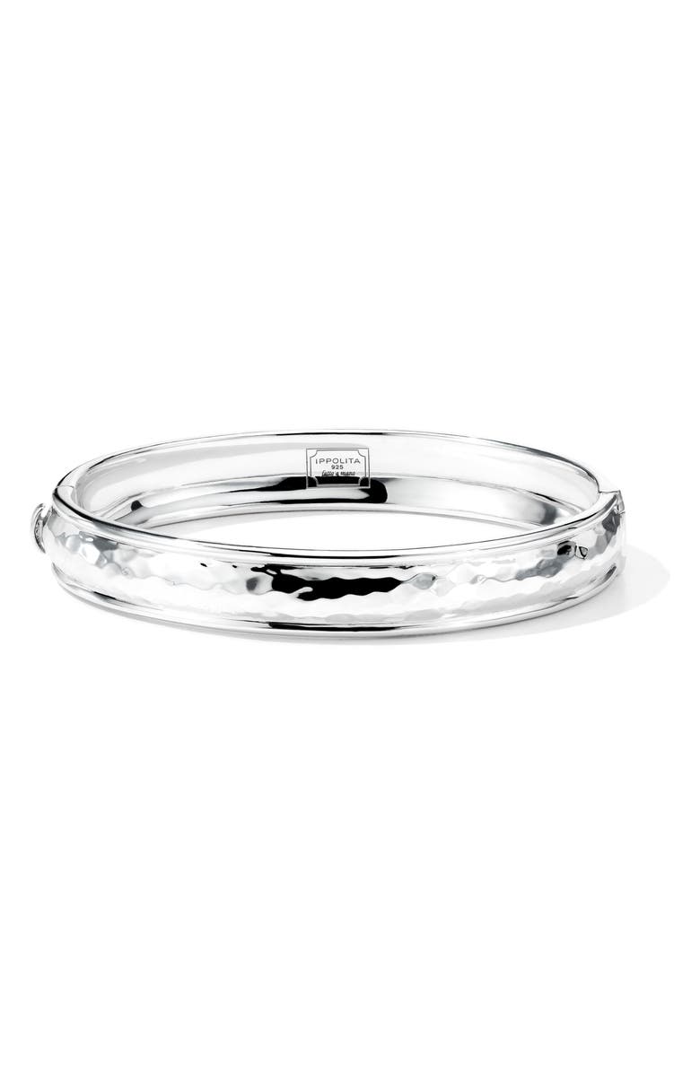 Ippolita Classico Goddess Thin Hinged Bangle, Main, color, Silver