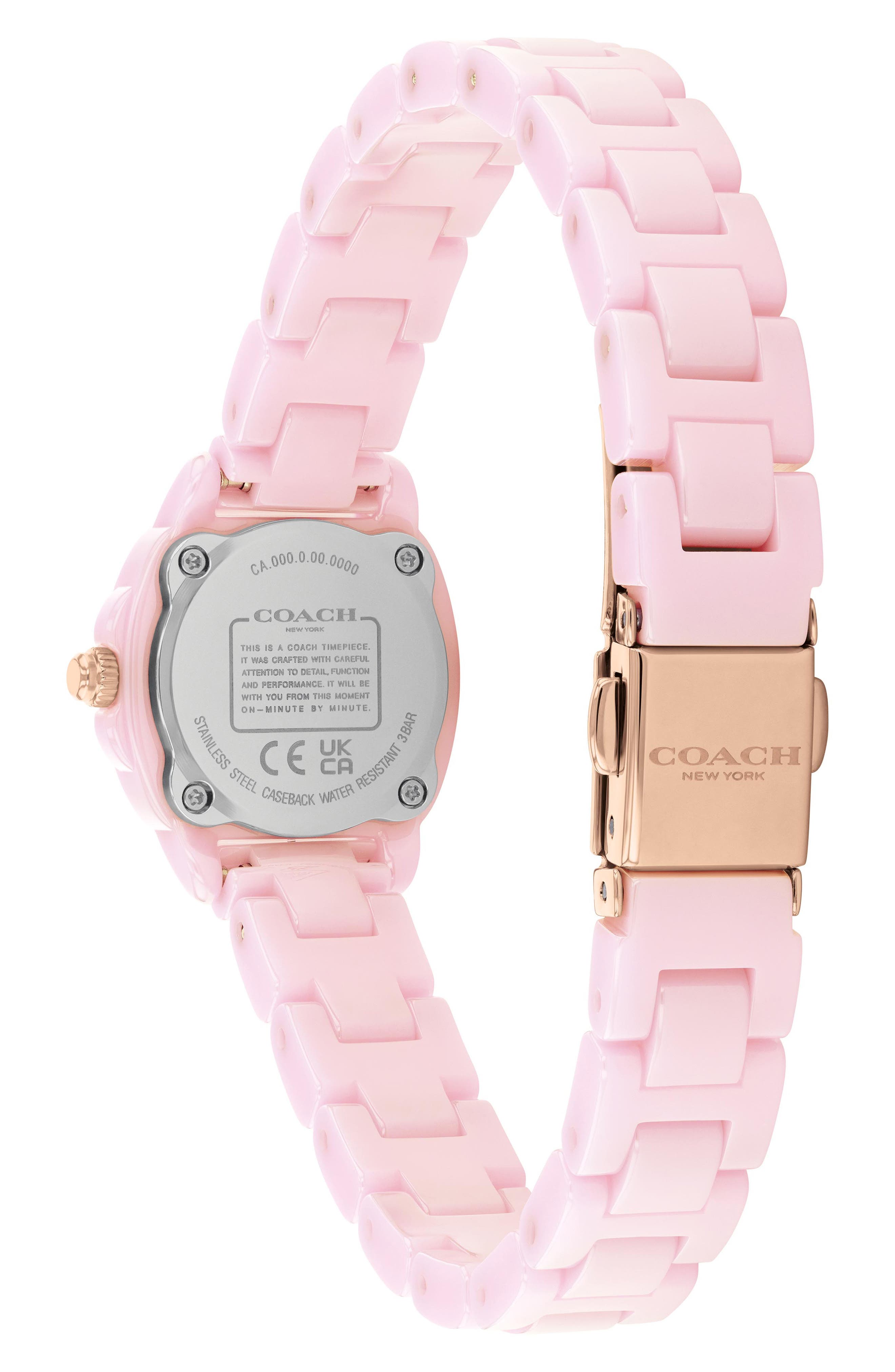 Coach EST. 1941 Pink Signature C Silicone Strap Quartz Watch w/ Box New NOS Coach Boyfriend Quartz Gold Dial Ladies Watch 14504178 Gold  main image 4