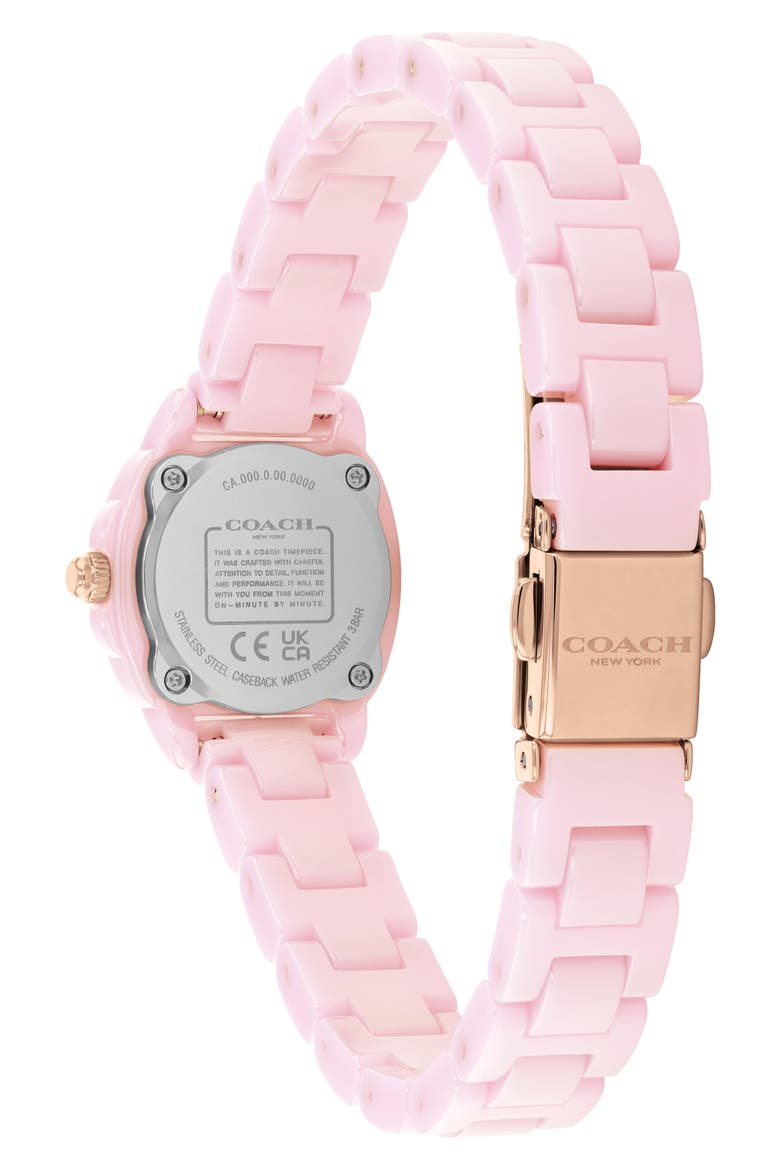 Kitt Pink Ceramic Bracelet Watch, 21mm, Alternate, color, PINK