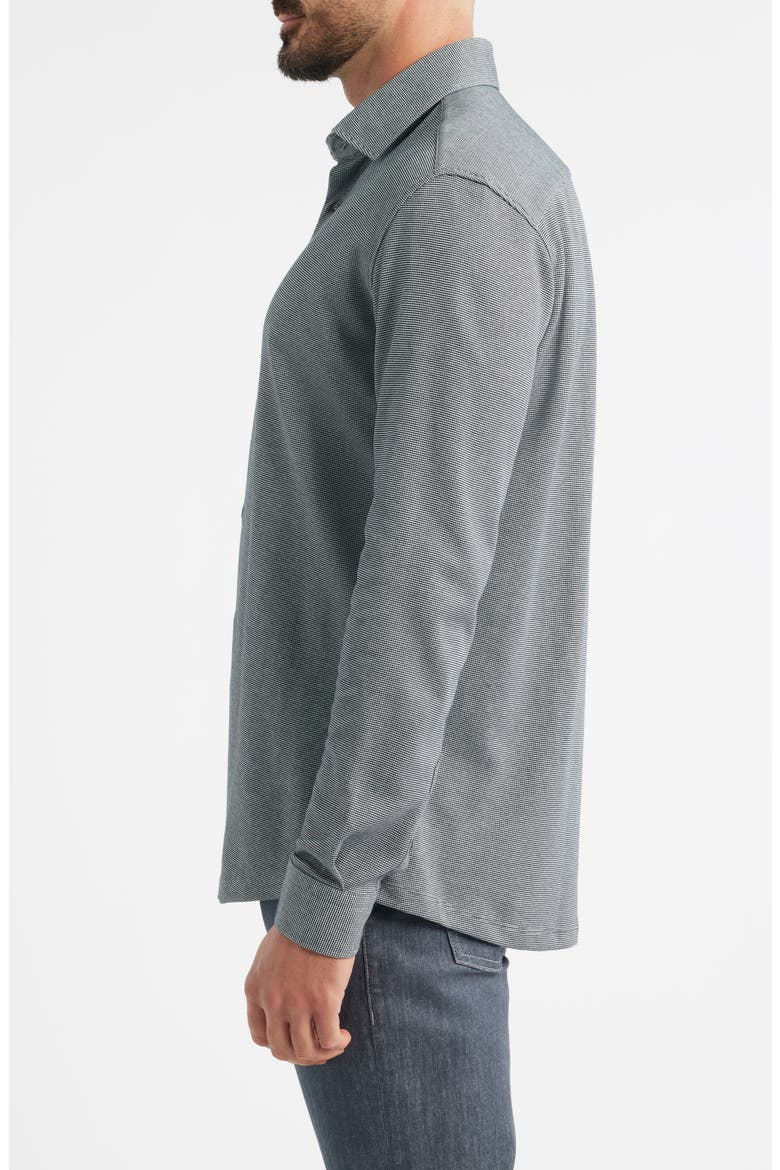 Origin Two-Tone Piqué Performance Button-Up Shirt, Alternate, color, GREY