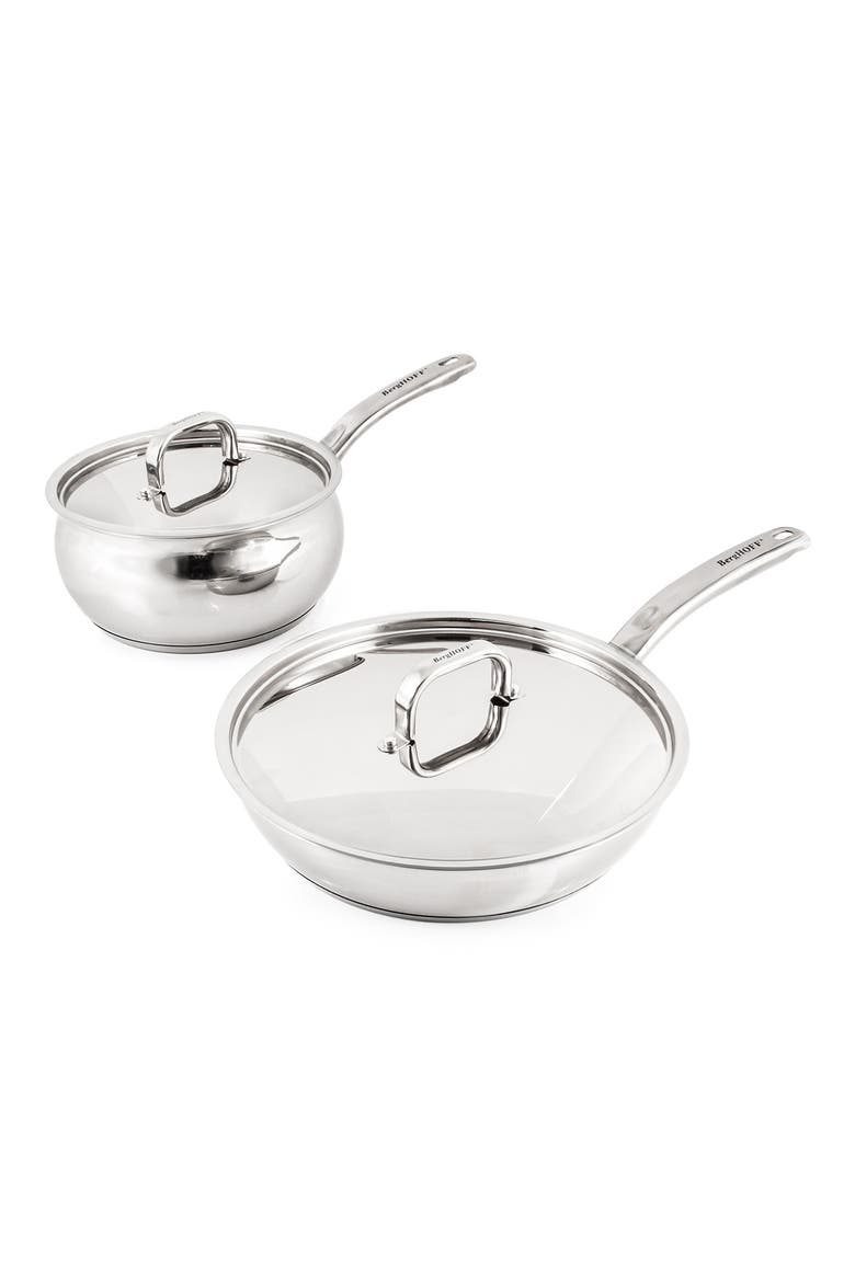 Stainless Steel Belly 4-Piece Cookware Set, Main, color, SILVER