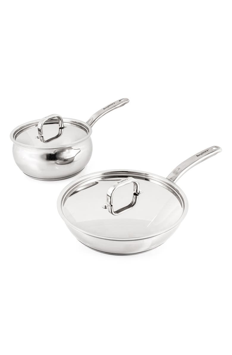 BergHOFF Stainless Steel Belly 4-Piece Cookware Set, Main, color, Silver
