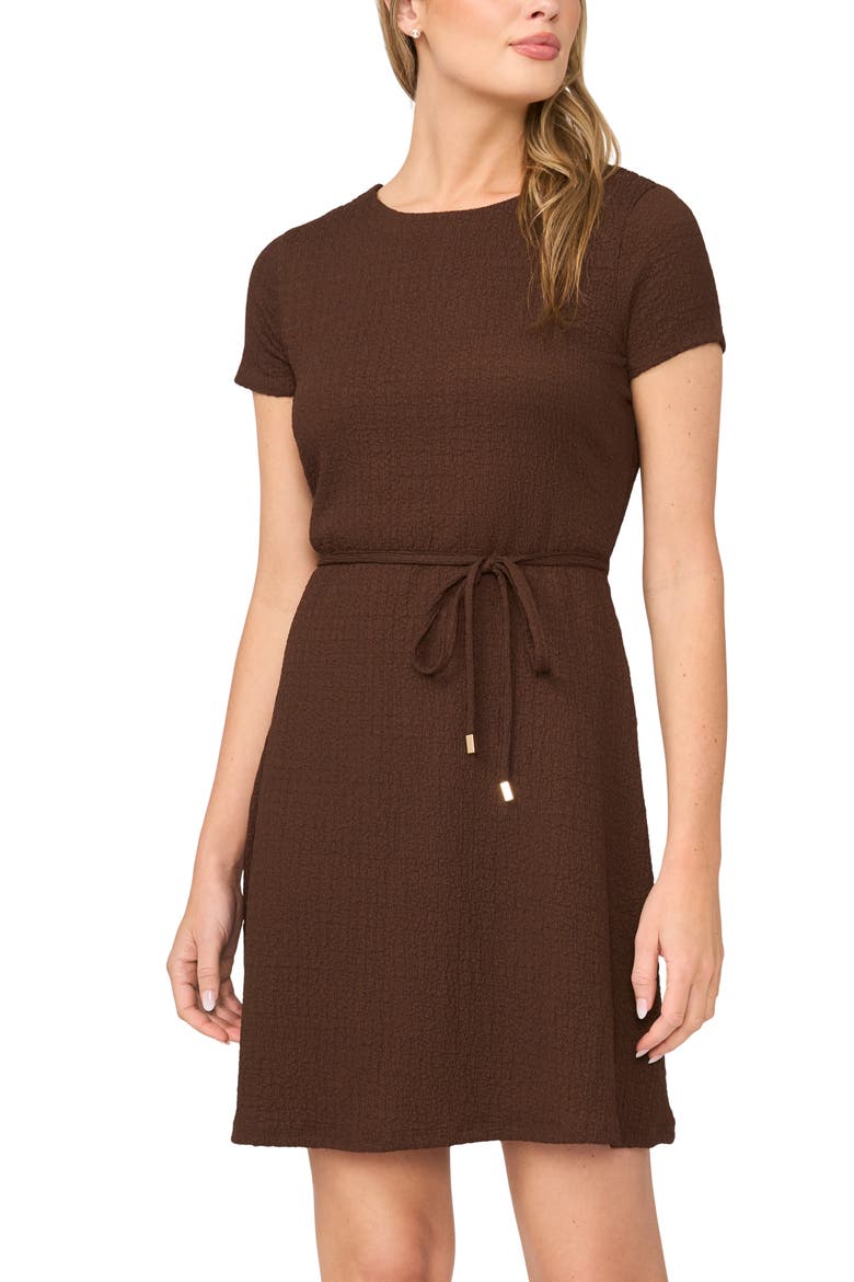 Crinkle Crepe Dress, Main, color, CHICORY COFFEE