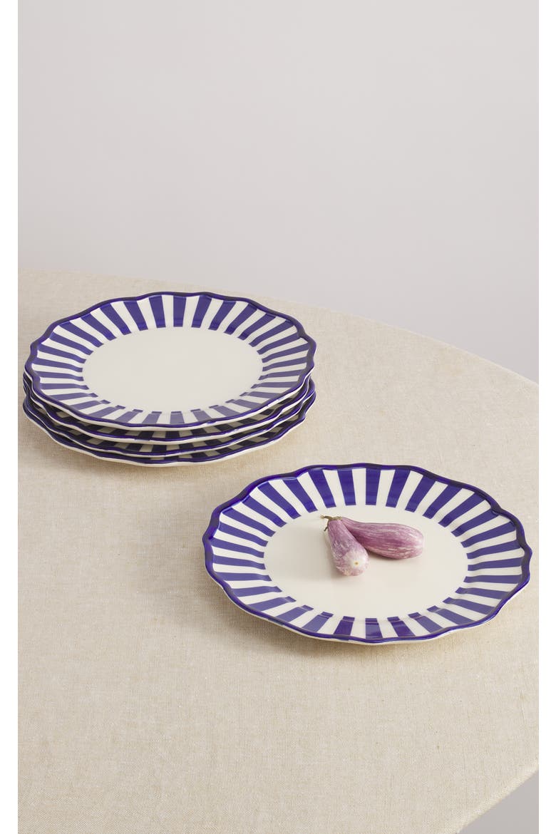 Riviera 9'' Dessert Plate Set of 4, Alternate, color, Blue/Cream