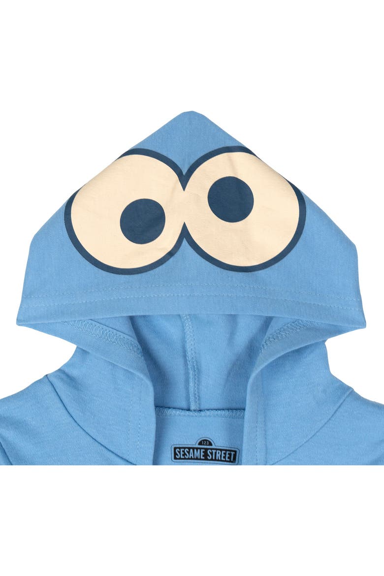 3-Pack Hooded Bodysuits, Alternate, color, Blue Cream Red
