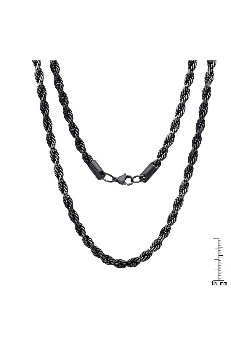 Men's Rope Chain Necklace, Alternate, color, BLACK