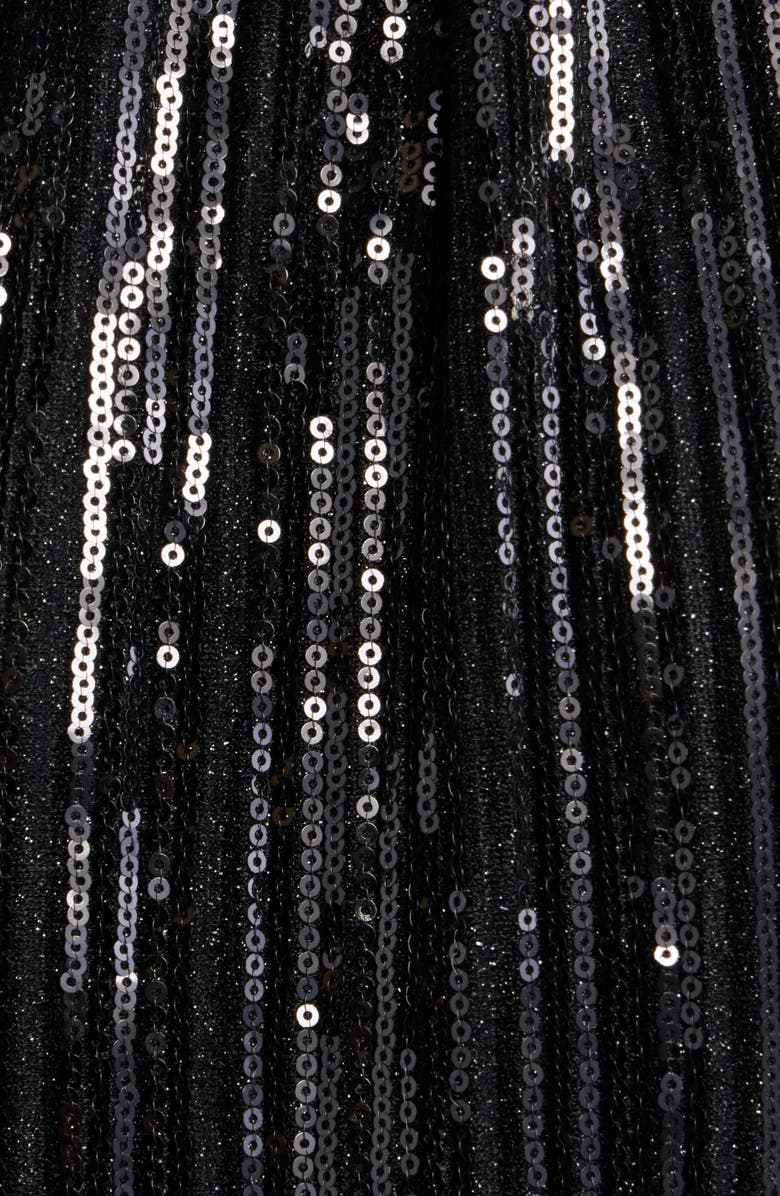 Eliza J Sequin Tiered Halter Party Dress, Alternate, color, Black