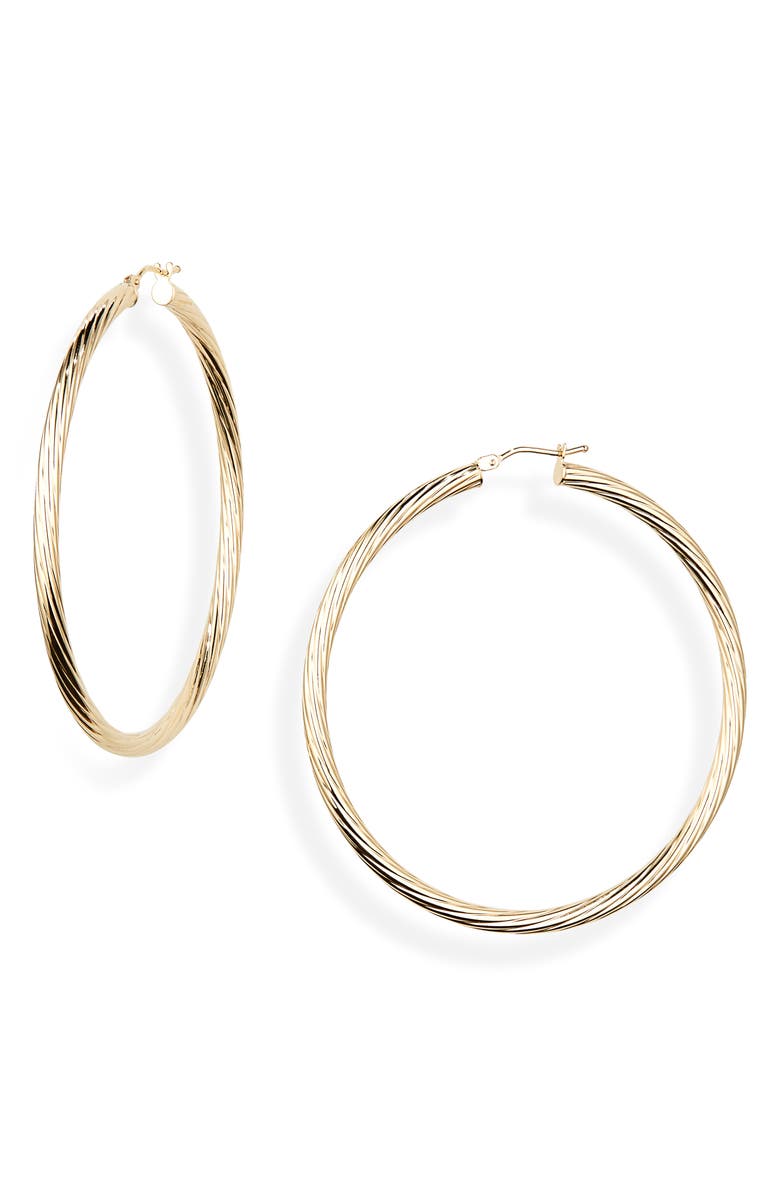 Bony Levy 14K Gold Twisted Hoop Earrings, Main, color,