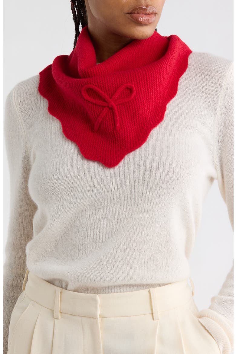 Scalloped Edge Triangle Scarf, Main, color, RED