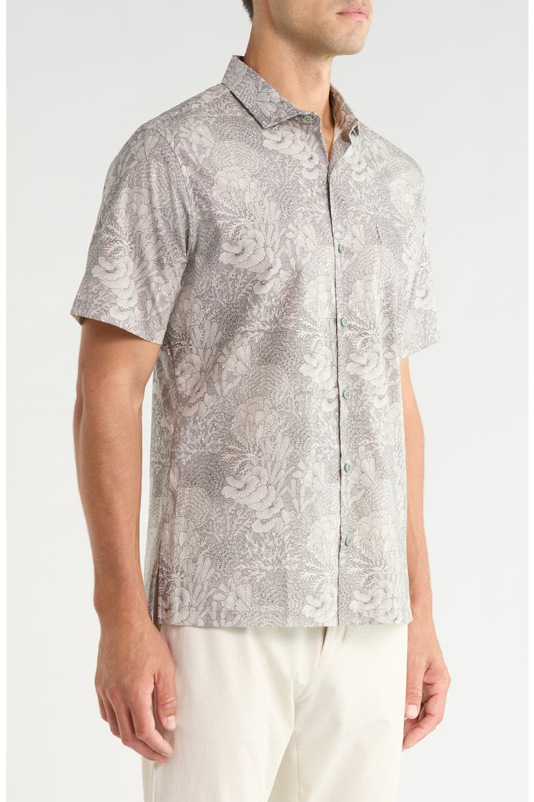 Good Reef Short Sleeve Button-Up Shirt, Alternate, color, CHARCOAL