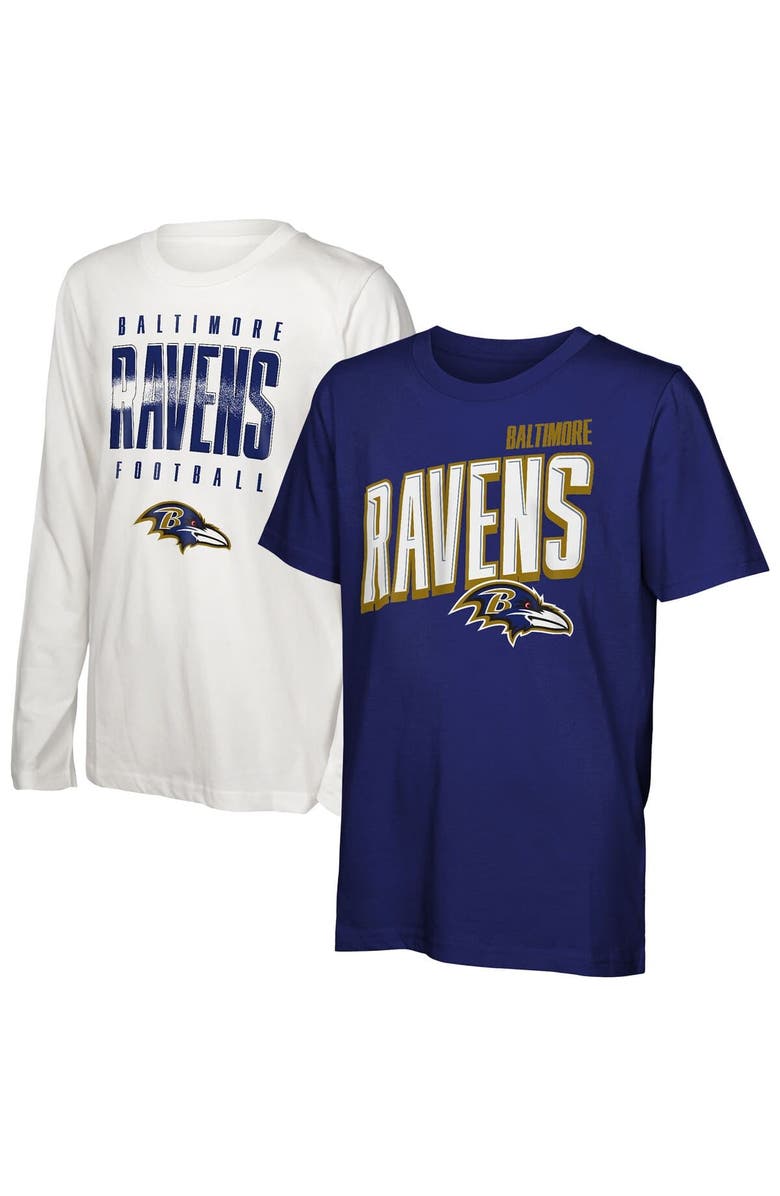 Outerstuff Youth Outerstuff Baltimore Ravens The Mix Combo T-Shirt Set, Main, color, Purple