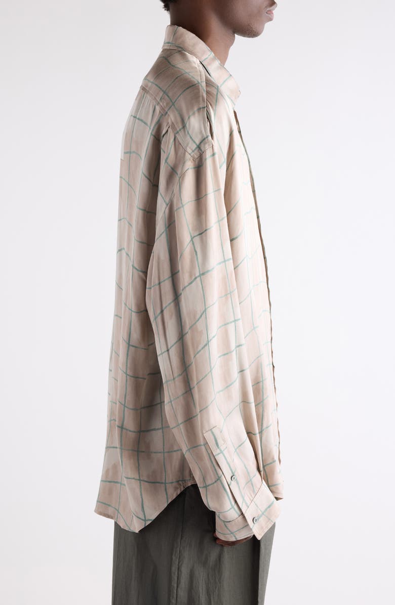 Acne Studios Setar Paint Check Button-Up Shirt, Alternate, color, Pink/ Grey
