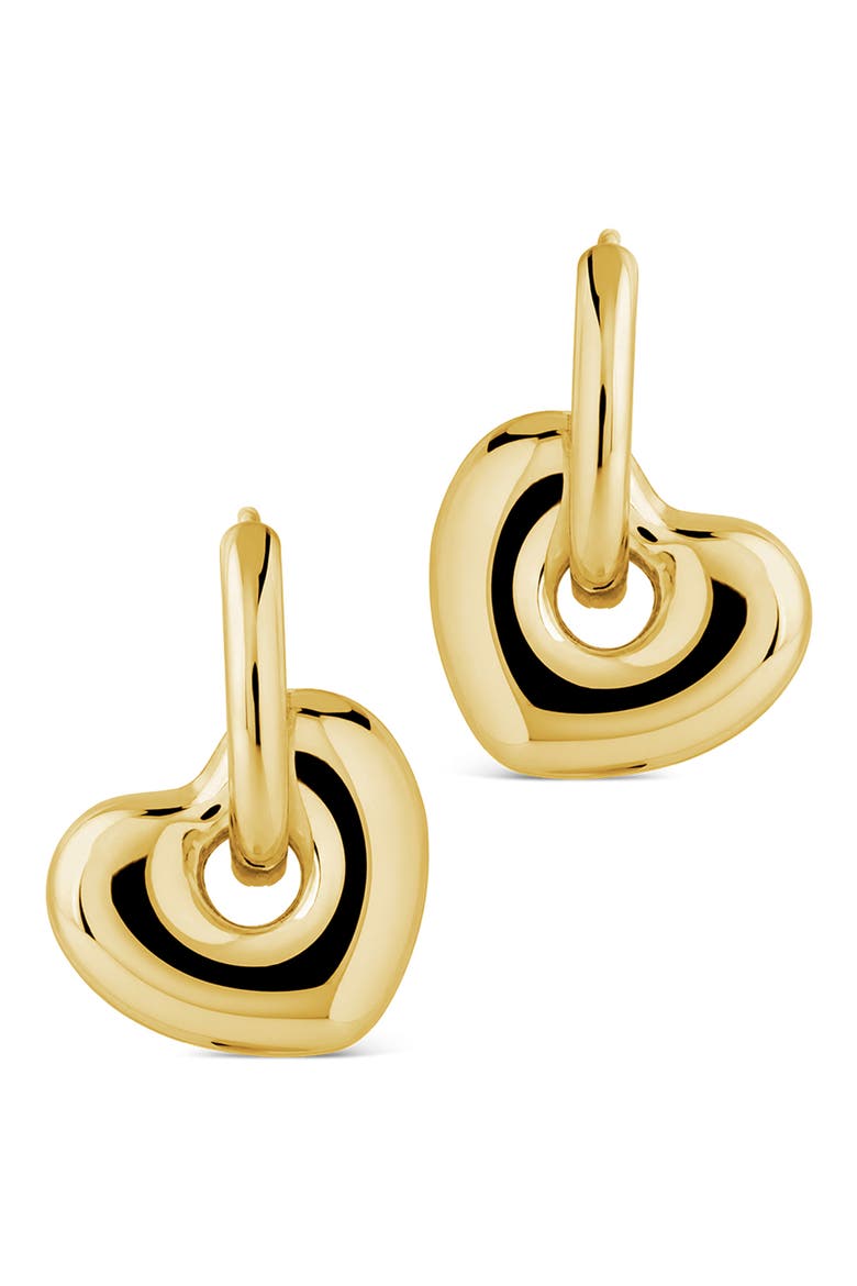 Interlock Drop Hoop Earrings, Alternate, color, GOLD