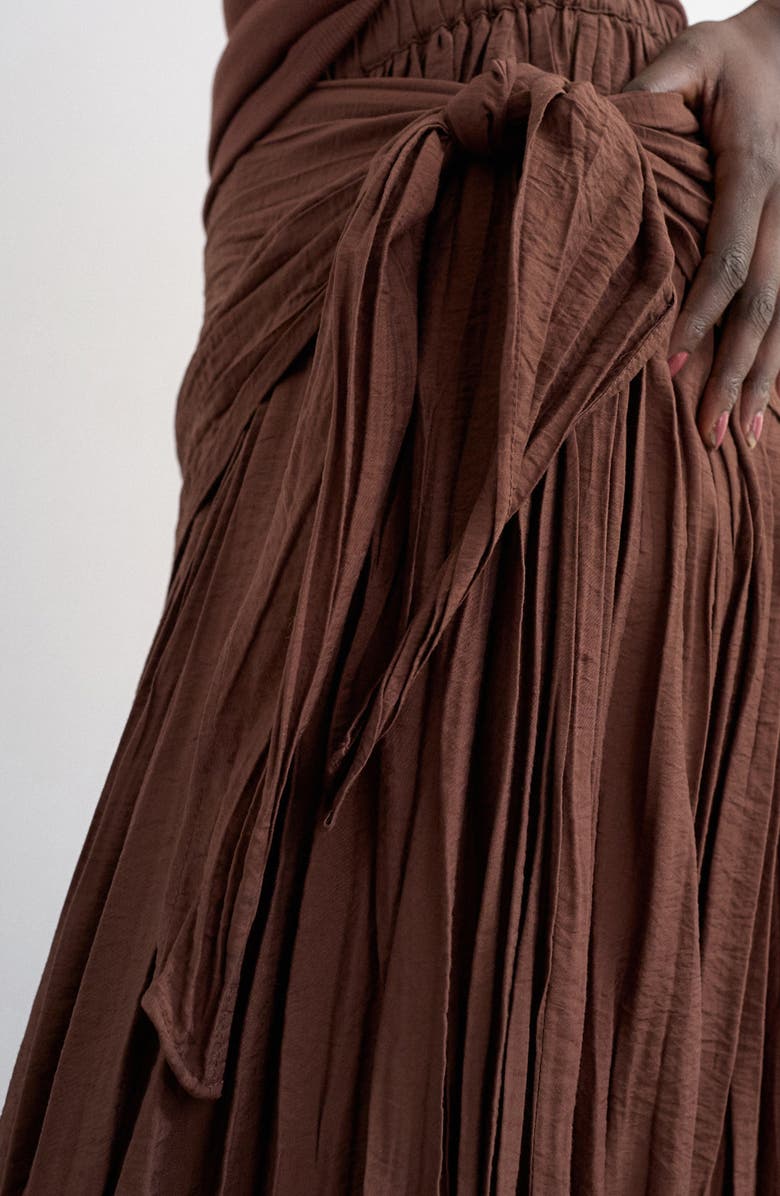 Topshop Sash Tie Crinkle Maxi Skirt, Alternate, color,