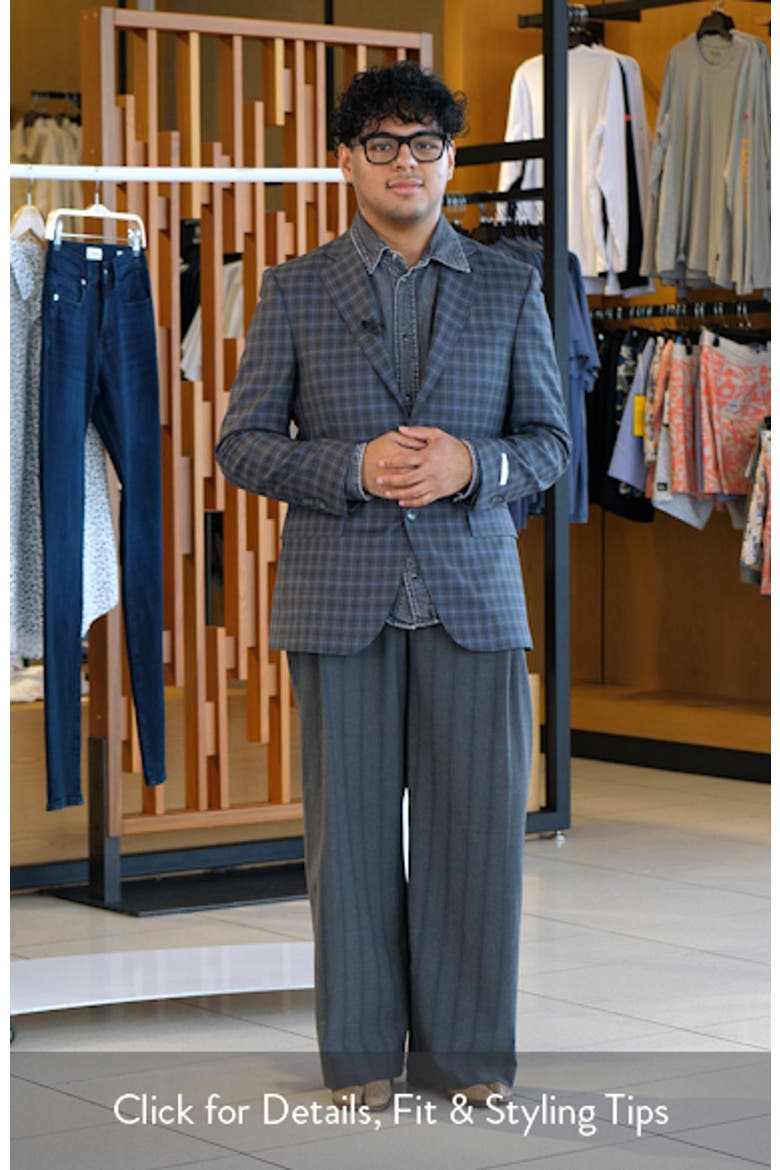 Flynn Classic Fit Charcoal Grey Shadow Check Wool Sport Coat video