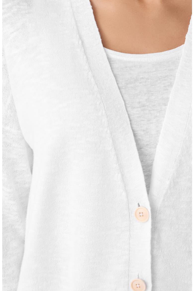 Oversize Organic Linen & Organic Cotton Cardigan, Alternate, color, WHITE