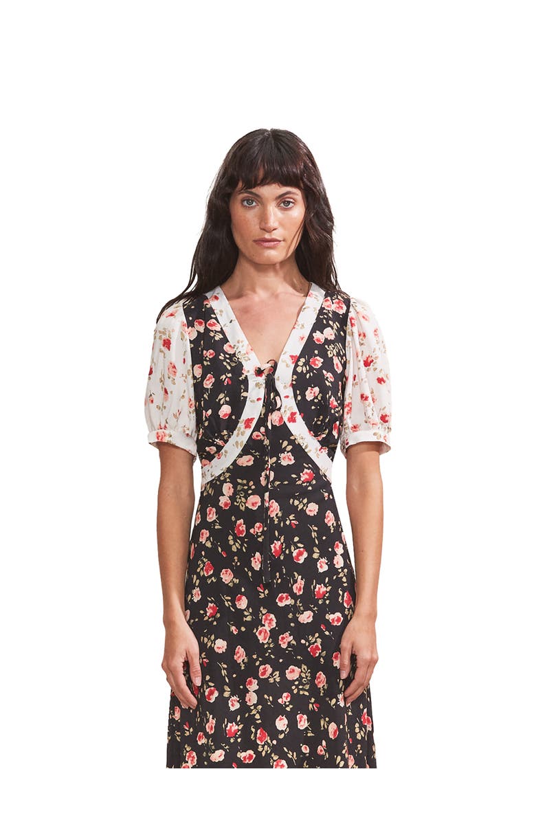 Ro&Zo Mix And Match Rose Ditsy Dress, Alternate, color, Black