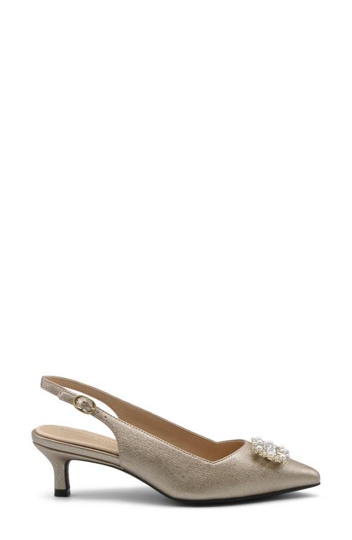 Adrienne Vittadini Savblanc Kitten Heel Slingback Pump In Gold