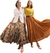 Jessica London Flowing Crinkled Maxi Skirt