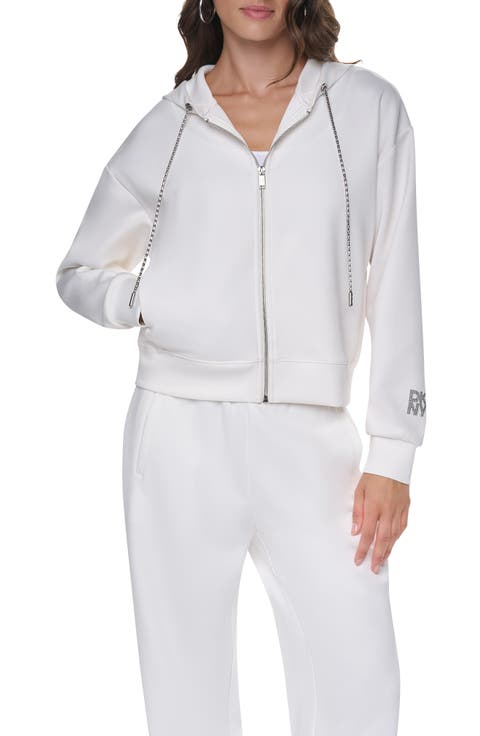 Chain Cord Front Zip Hoodie