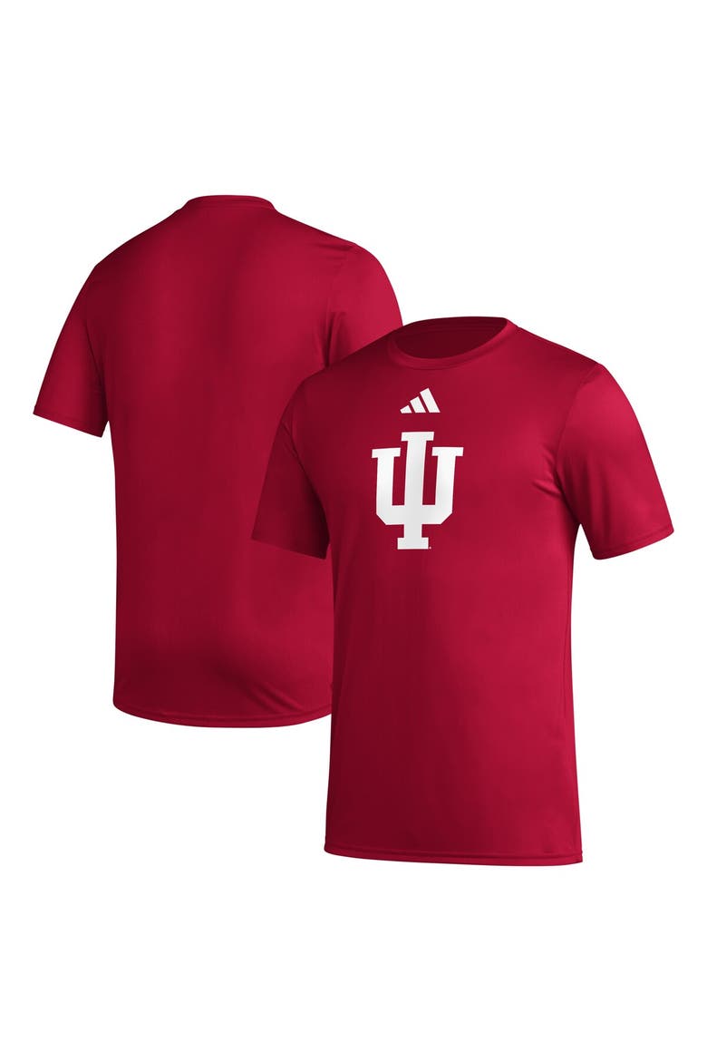 Men's adidas Crimson Indiana Hoosiers Primary Locker Logo Pre-Game AEROREADY T-Shirt, Main, color, Crimson