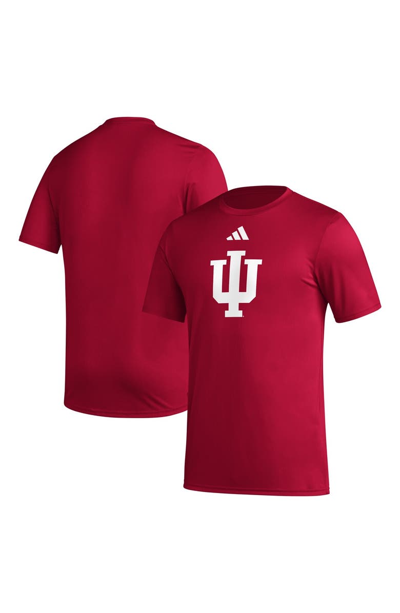 adidas Men
s adidas Crimson Indiana Hoosiers Primary Locker Logo Pre-Game AEROREADY T-Shirt, Main, color, Crimson