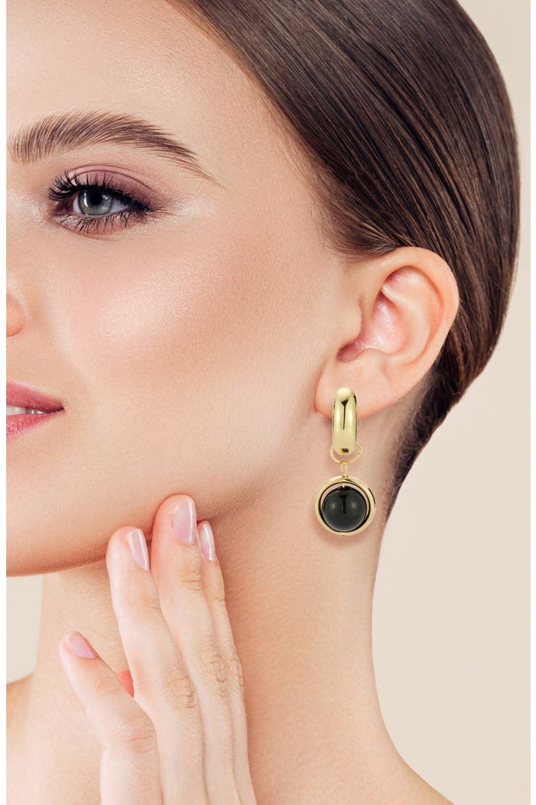 Drop Hoop Earrings, Alternate, color, GOLD