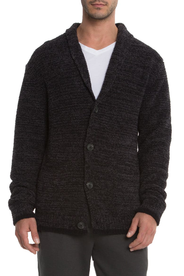 Barefoot Dreams Shawl Collar Cardigan, Main, color, CARBON/ BLACK