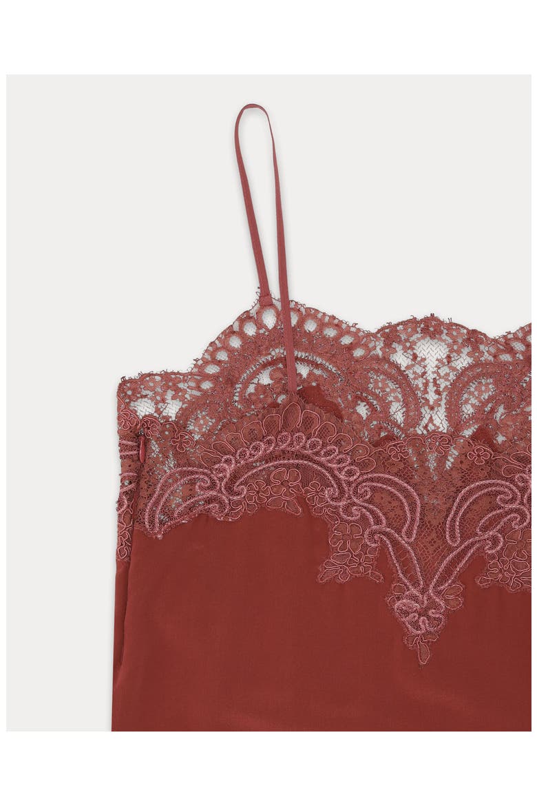 Alizée Embroidered Silk Dress, Alternate, color, Burgundy