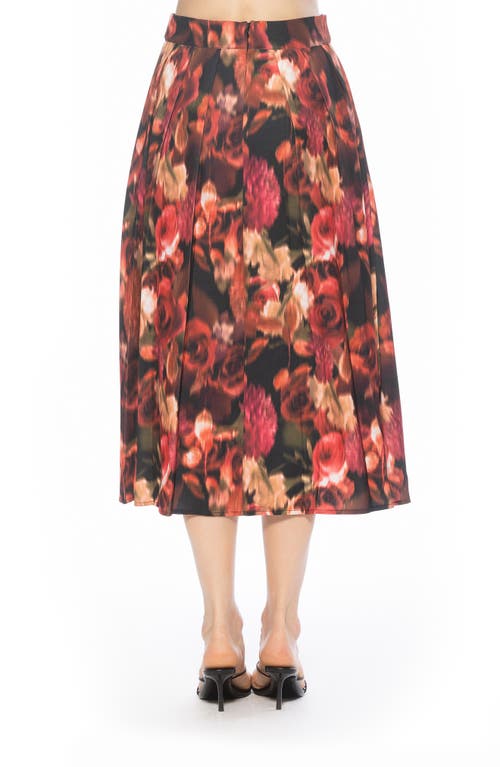 Alexia Admor Oren Pleated Midi Skirt In Multi