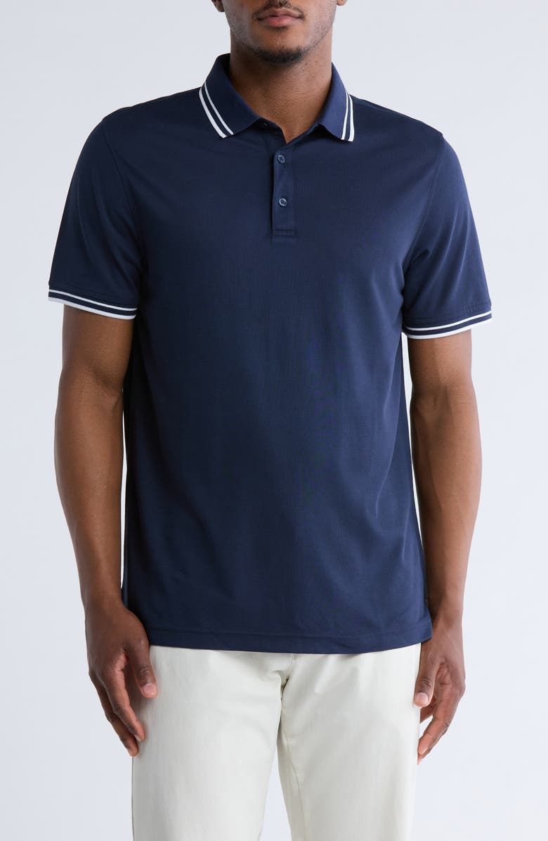 14th & Union Tipped Polo, Main, color, Navy Blazer