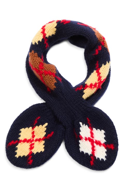 Argyle Wool & Cashmere Bowtie Scarf