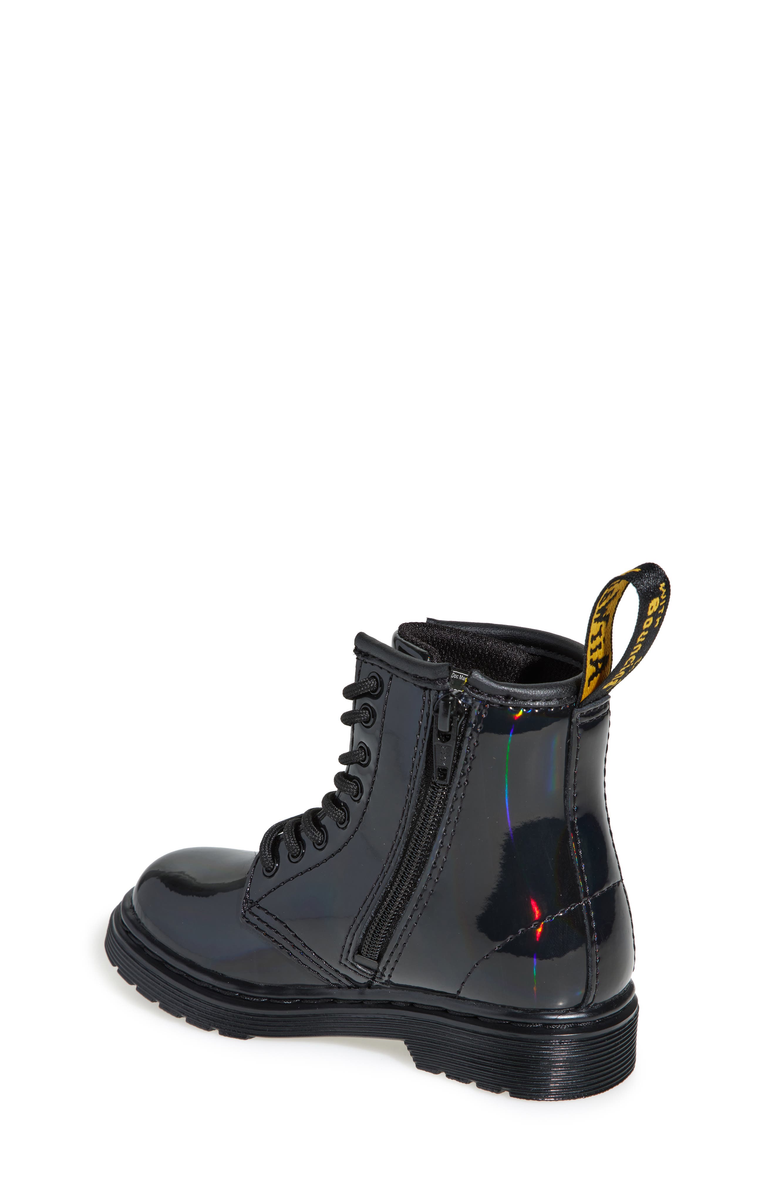 Dr. Martens Kids' 1460 Black Rainbow Boot, Alternate, color, Black