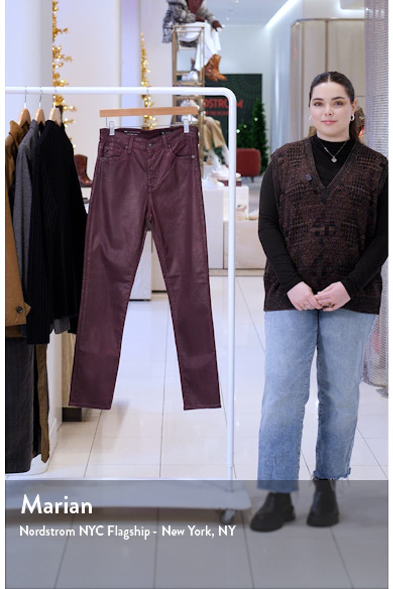 Mari Faux Leather Slim Straight Leg Jeans video