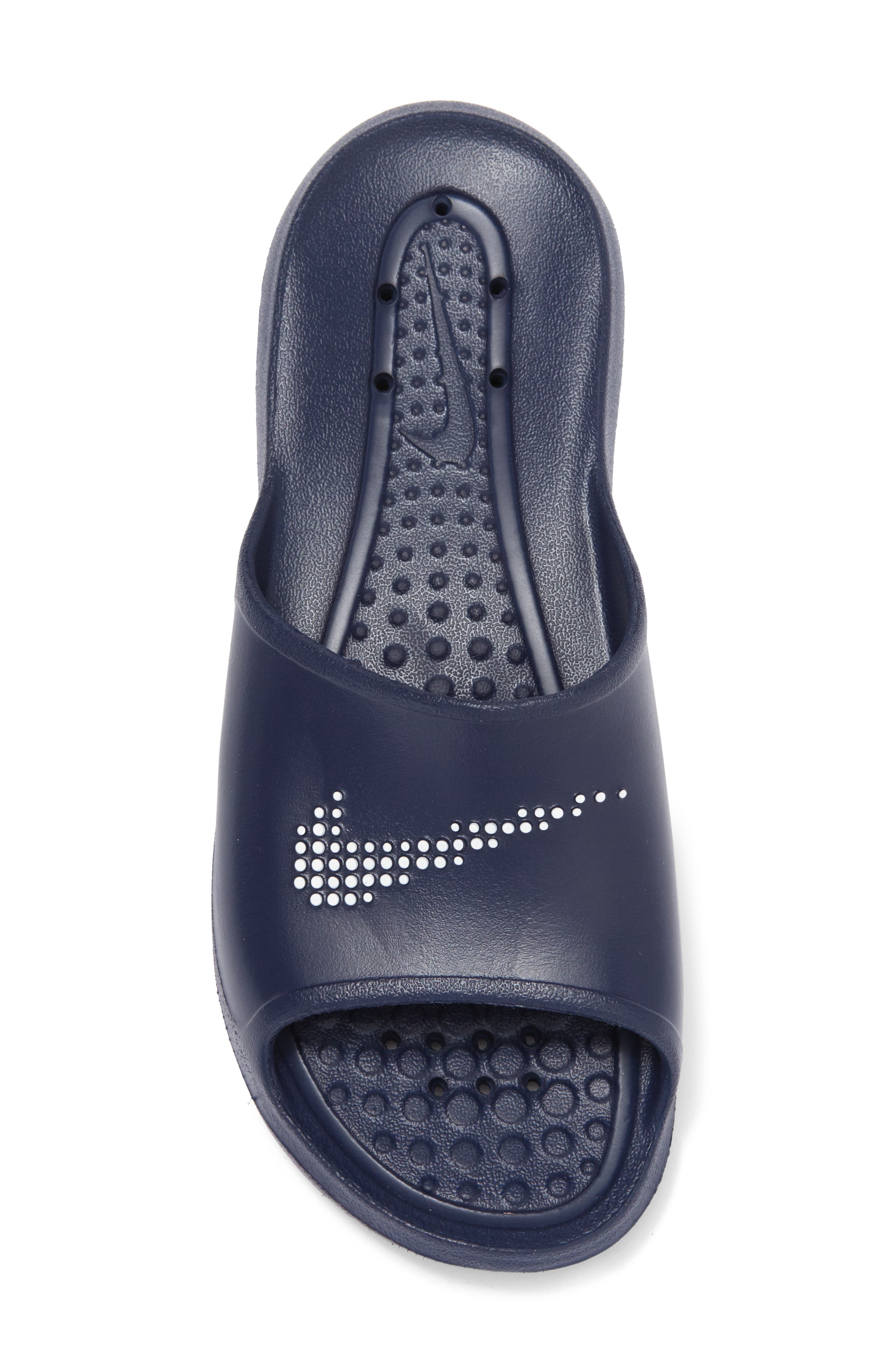 Victori One Shower Slide Sandal, Alternate, color, 400 MNNAVY/WHITE