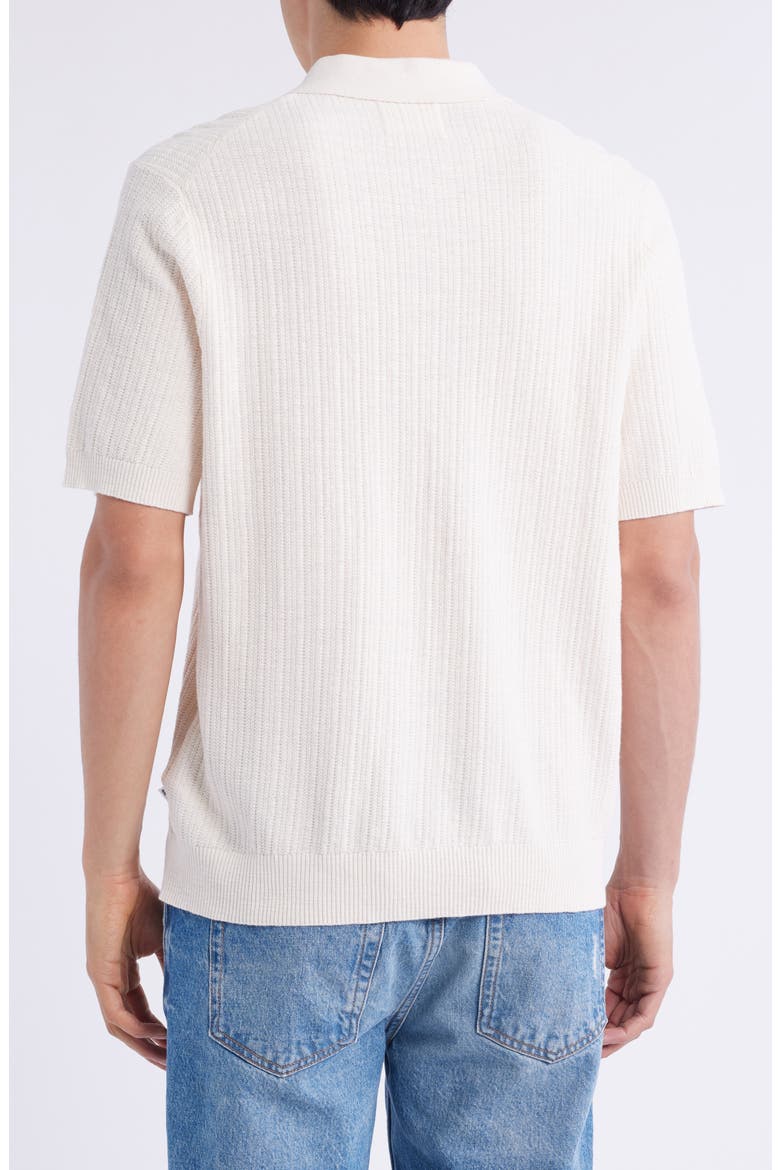 Nolan 6695 Organic Cotton Polo Cardigan, Alternate, color, ECRU