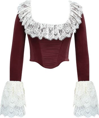 Jacinda Ruffle Velvet Corset Top