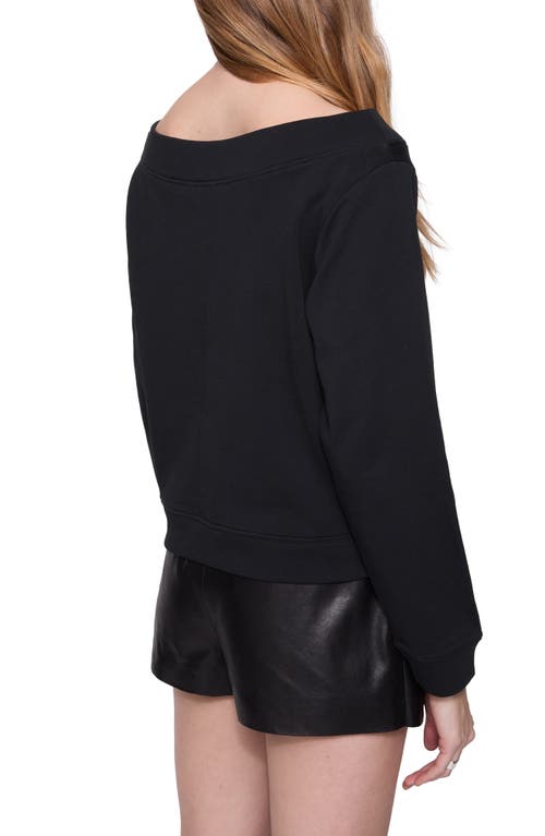 Rebecca Minkoff Kora Off Shoulder Sweatshirt In True Black