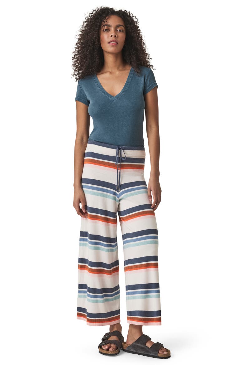 Polly Stripe Crop Sweater Knit Pants, Alternate, color, MSTNE MLTI STP