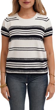 CYRUS Striped Short Sleeve Sweater
