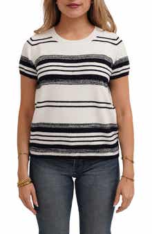 Striped Short Sleeve Sweater