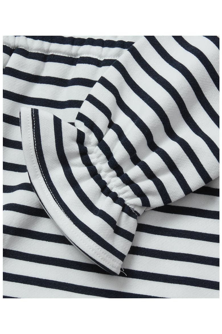 Girls Long Sleeve French Terry Knit Dress, Alternate, color, Navy/Ivory Stripe