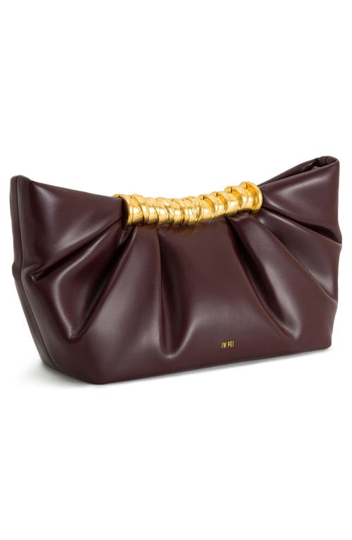 Jw Pei Leia Pleated Faux Leather Clutch In Burgundy